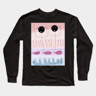 Kids Topsy Turvy Stick Figure Long Sleeve T-Shirt